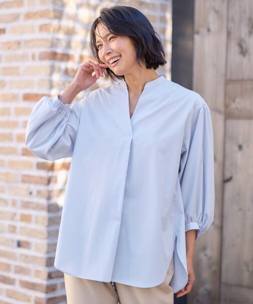 【WEB限定】【UVカット/抗菌防臭/速乾】エニィファンクション　スキッパーブラウス