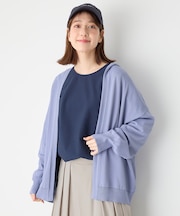 【洗濯機可/接触冷感/UVカット】ニットフーディーカーディガン