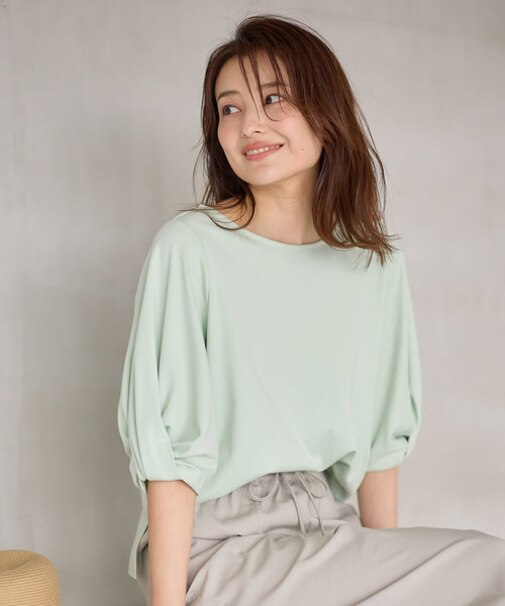シルケットスムース タックスリーブプルオーバー