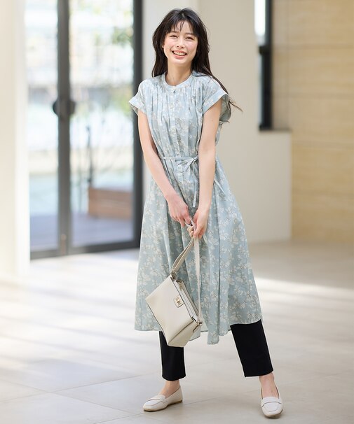 【手洗い可能】レトロギャザーワンピース