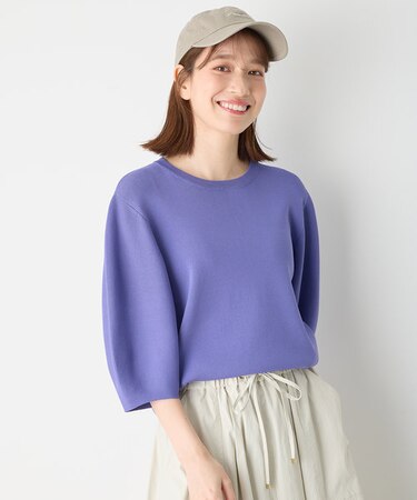 【洗濯機可/UVカット/アンチピリング】パフスリーブニットプルオーバー