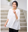 【WEB限定/洗濯機可】サッカーギャザーペプラムブラウス