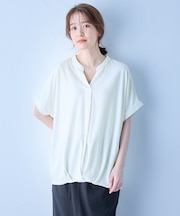 【洗濯機可】ストレッチピケカシュクールカットソー