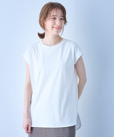 【汗ジミ防止加工】シルケットスムースノースリーブプルオーバー