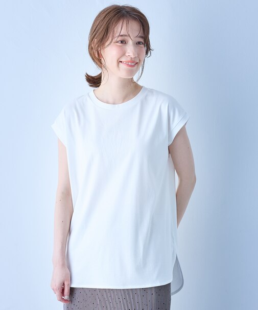 【汗ジミ防止加工】シルケットスムースノースリーブプルオーバー