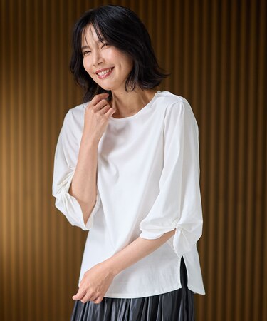 シルケットスムースタックスリーブプルオーバー