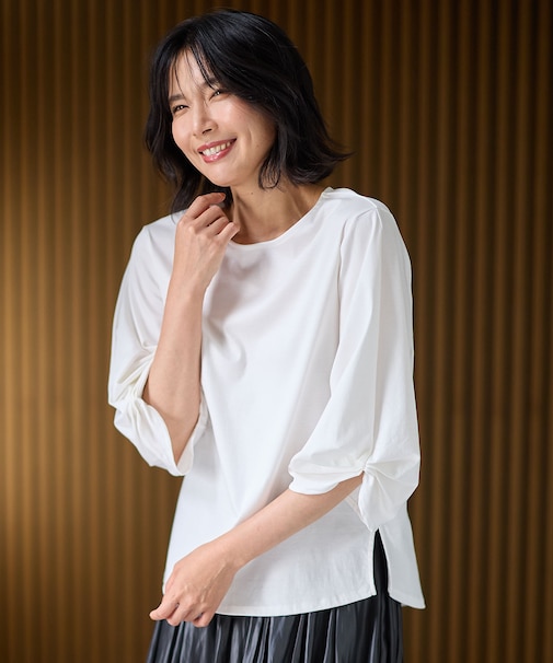 シルケットスムースタックスリーブプルオーバー