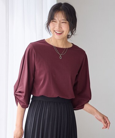 シルケットスムースタックスリーブプルオーバー