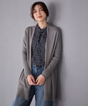 【洗濯機可】リブスリーブカーディガン