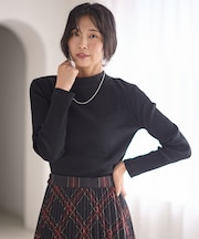 【洗濯機可】テレコハイネックロングスリーブＴシャツ