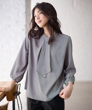 【洗濯機可】ボータイブラウス