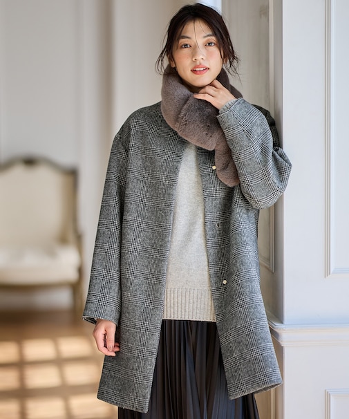 【防風裏地】カシミヤブレンドコート