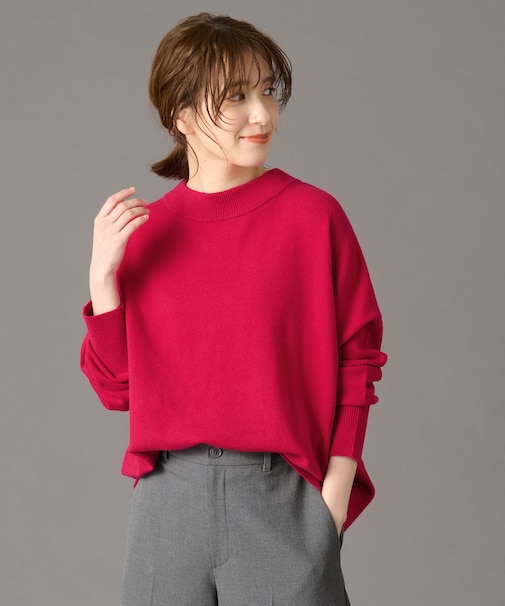 【洗濯機可/6色展開】ムースタッチボクシーニット