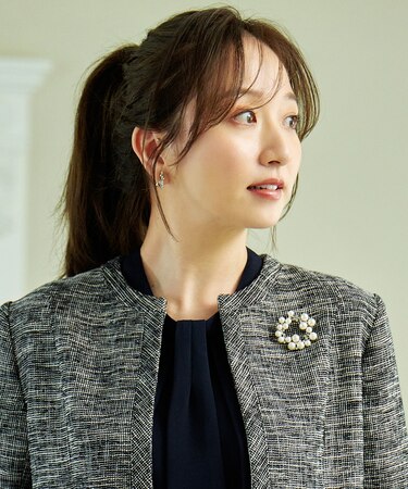 サークルパールブローチ