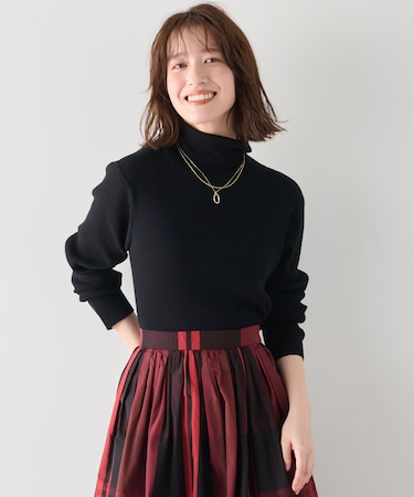 【洗濯機可】ウォームニットリブタートルネック