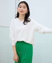 【洗濯機可/UVカット/アンチピリング/5色展開】Ｖネックガーターニットプルオーバー