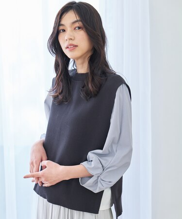 【洗濯機可/UVカット】ニットベスト