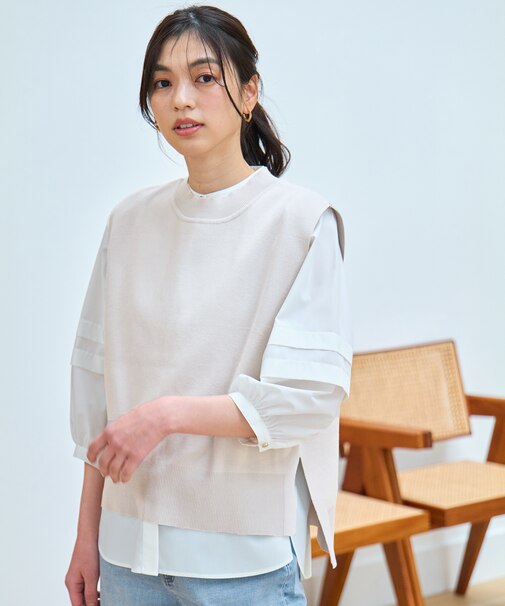 【洗濯機可/UVカット】ニットベスト