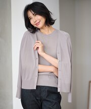 【2SET】ニットツインセット（半袖ニット＋Vネックカーデ）