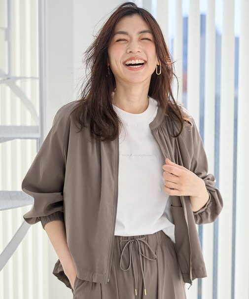 【洗濯機可/接触冷感/UVケア】清涼リラックスブルゾン