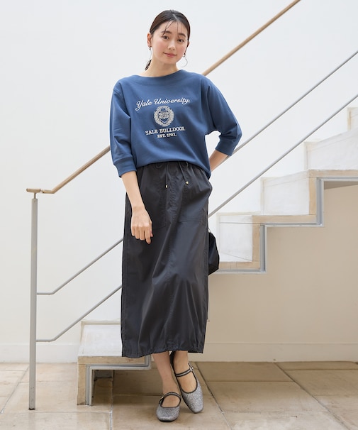 【洗濯機可/ウエストゴム】撥水ナイロンベイカースカート