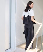 【2SET/洗濯機可】テックリネンキャミソール×パンツセットアップ