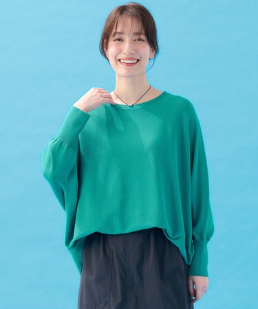 【洗濯機可/UVカット/接触冷感】クールタッチボクシーニット