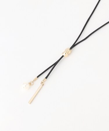 パール付きコードネックレス