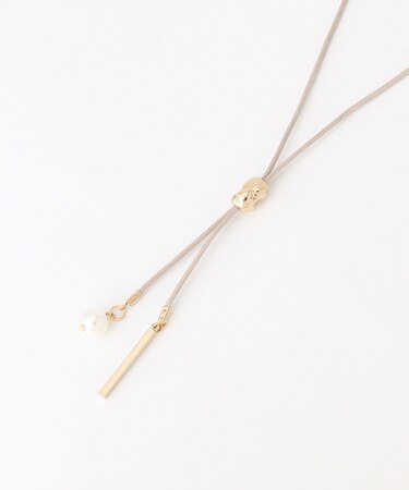 パール付きコードネックレス