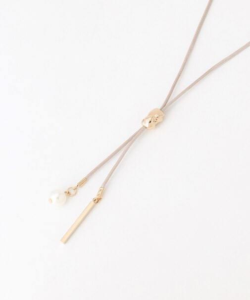 パール付きコードネックレス