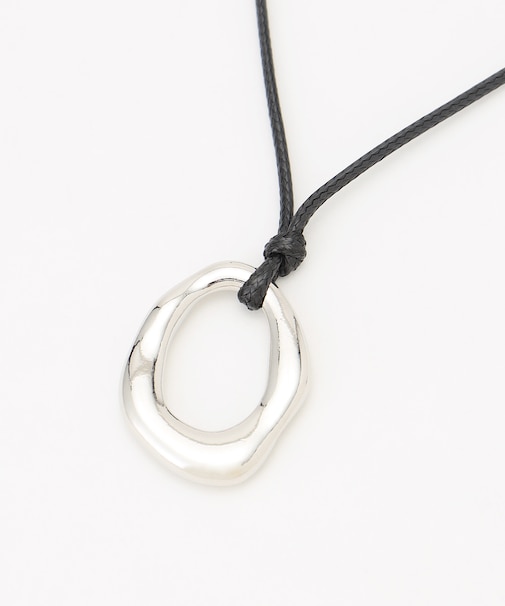 メタルフープコードネックレス