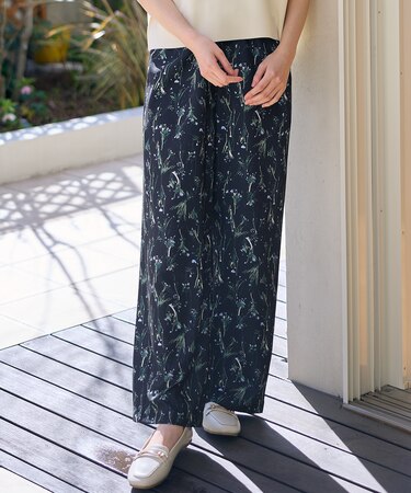 【洗濯機可/ウエストゴム】プリントパンツ