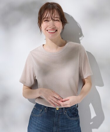 【洗濯機可】ラメテレコTシャツ