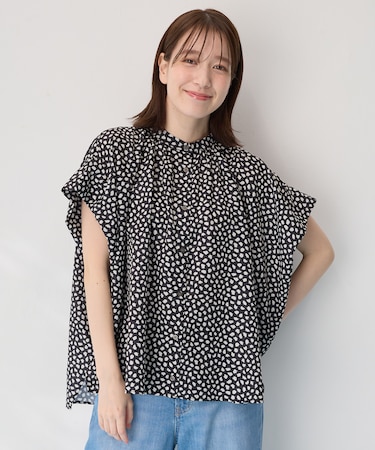 【洗濯機可】スクエアプリントシャツ