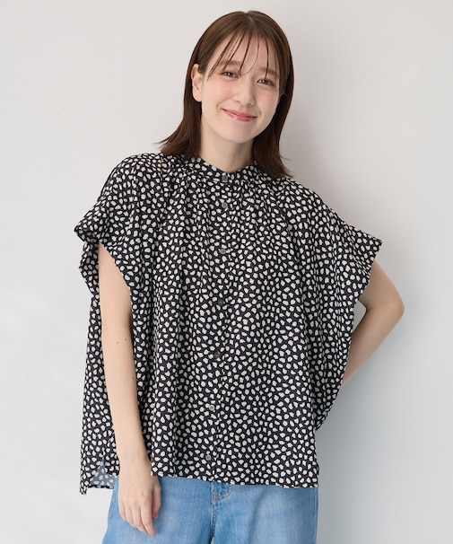 【洗濯機可】スクエアプリントシャツ