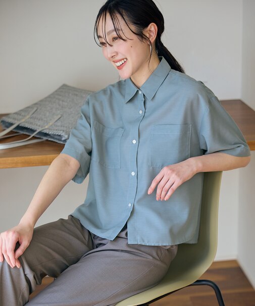 【洗濯機可】シアーテックリネンシャツ