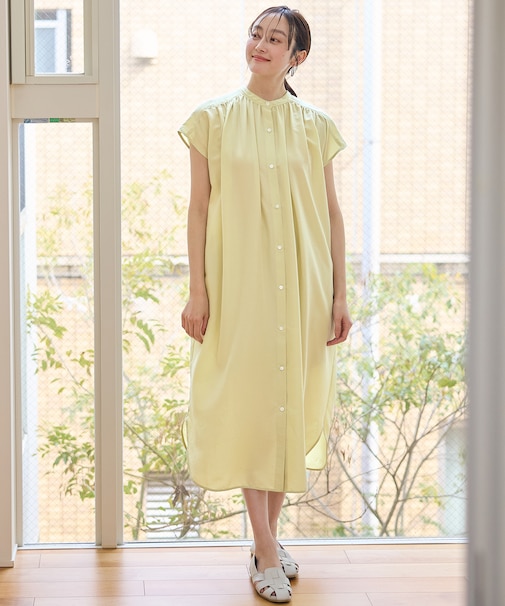 【洗濯機可/UVケア】スパンボイル撥水ワンピース