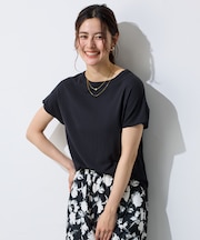 【接触冷感/UVカット/抗菌防臭/手洗い可/アンチピリング】ファンクションフレンチスリーブニット