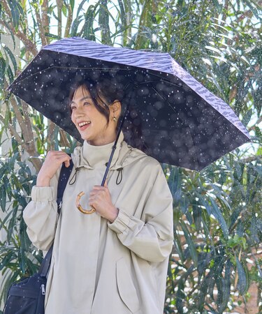 【晴雨兼用/UVケア】バンブーハンドル折りたたみ傘