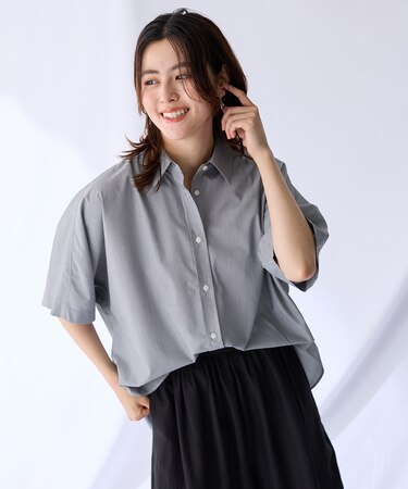 【接触冷感/UVカット/抗菌防臭/速乾】エニィファンクション半袖シャツブラウス