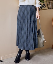 【新色追加/洗濯機可/ウエストゴム】ウーリッシュプリーツスカート