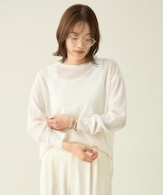 【洗濯機可】シアーワッフルロングスリーブTシャツ