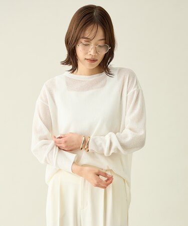 【洗濯機可】シアーワッフルロングスリーブTシャツ