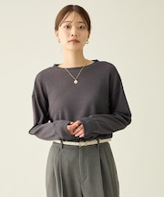 【洗濯機可】シアーワッフルロングスリーブTシャツ