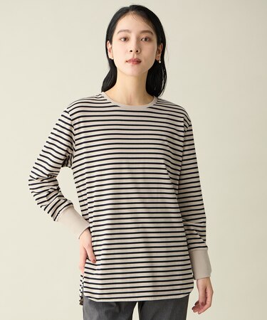 【洗濯機可/UVケア/接触冷感】シャツテールロングスリーブＴシャツ
