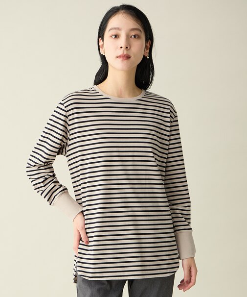 【洗濯機可/UVケア/接触冷感】シャツテールロングスリーブＴシャツ