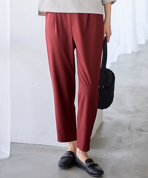 【洗濯機可/接触冷感/UVケア/ウエストゴム】イージーテーパードパンツ