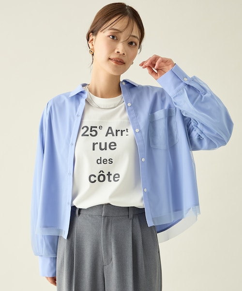 洗濯機可】クロップドチュールコンビシャツ｜エニィの通販｜&mall