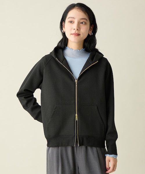 洗濯機可/UVカット】ラメダンボールダブルジップパーカー