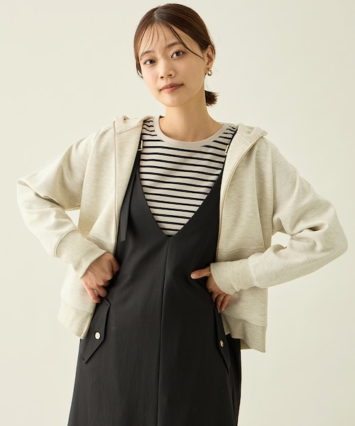 【極美品✨】ルネ　パーカー　ダブルジップ　パール　　リボン　2022年　36 極美品✨】ルネ パーカー ダブルジップ パール リボン 2022年 36